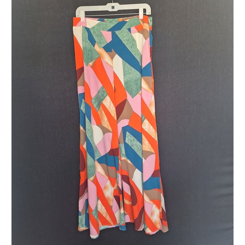 💙 Luukse Ultra Wide Leg Lightweight Side Zipper Pants Size M/L Colorful Fun Vac